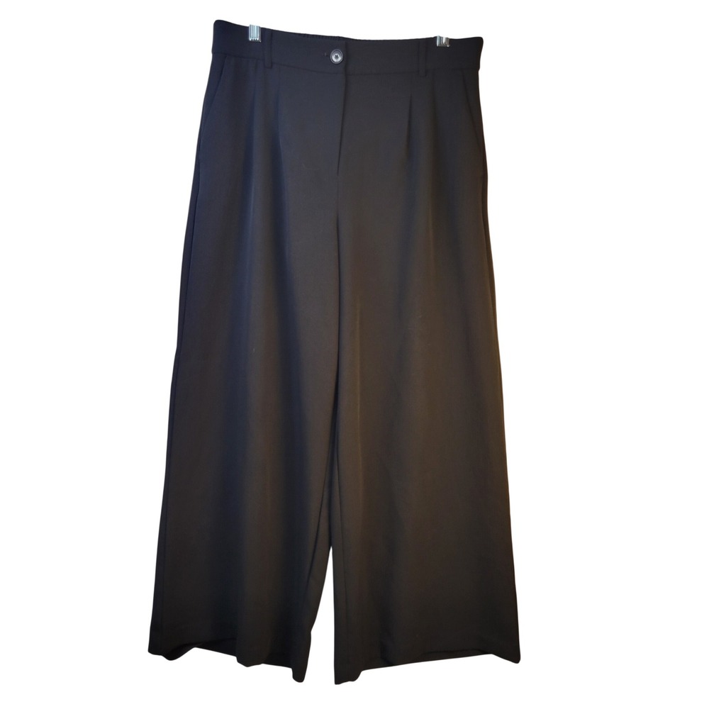 LOFT Versa Wide Leg Pants Womens 12 Black Pleated High Rise Trousers 750830 - Picture 1 of 14